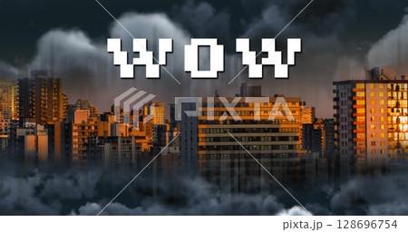 Image of wow text over cityscape Image of wow text over cityscape 128696754