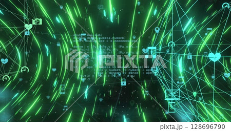 Image of media icons over black background Image of media icons over black background 128696790