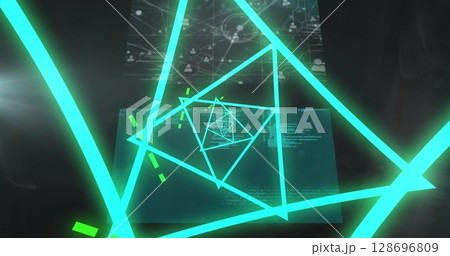 Image of data processing over shapes 128696809