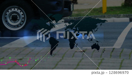 Image of text with globe and network of connections Image of text with globe and network of connections 128696970