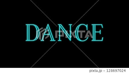 Image of dance over blinking on black background 128697024