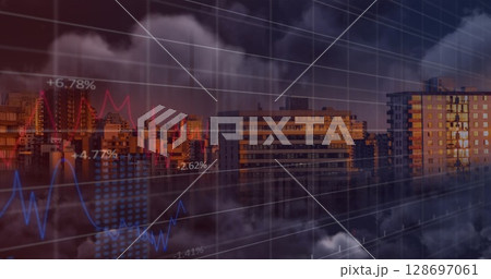 Image of text with globe and network of connections 128697061