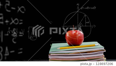 Image of text with globe and network of connections 128697206