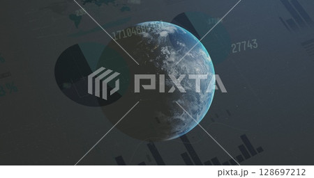 Image of text with globe and network of connections Image of text with globe and network of connections 128697212