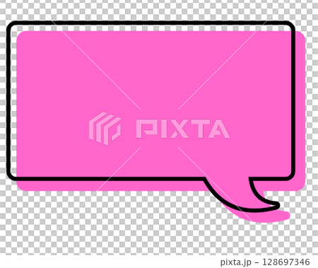 Simple speech bubble with misaligned lines - Rectangle Simple speech bubble with misaligned lines - Rectangle 128697346