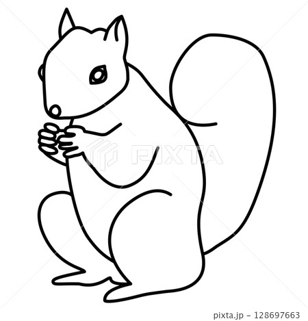 Outline cartoon of squirrel 128697663