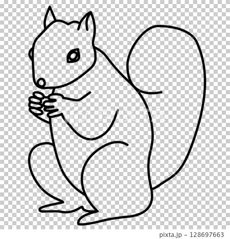 Outline cartoon of squirrel 128697663