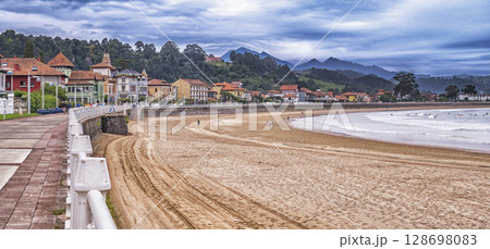 Promenade and Beach of Ribadesella, Spain Promenade and Beach of Ribadesella, Spain 128698083