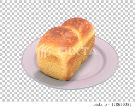 山形麵包，通常在麵包店、咖啡館和家裡作為早餐供應 128699385