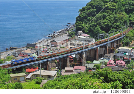 東海道本線　根府川－早川　JR貨物　EF210-333（吹田）＋日鐵チキ 128699892