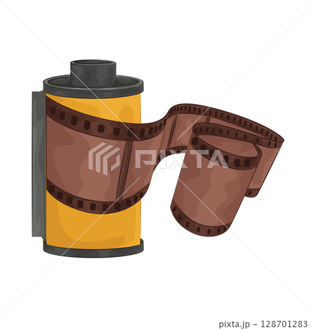 Illustration of film roll 128701283