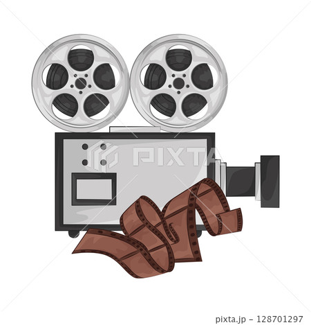 Illustration of film camera Illustration of film camera 128701297