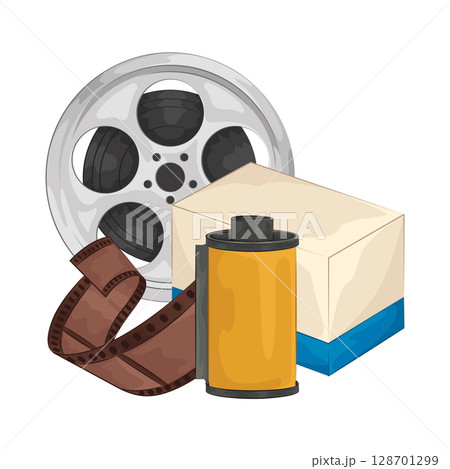 Illustration of film roll Illustration of film roll 128701299
