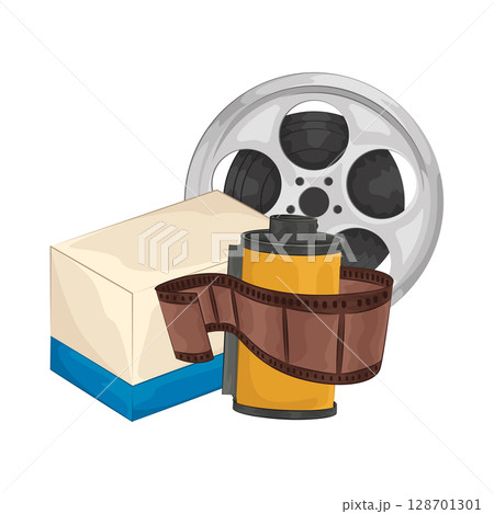 Illustration of film roll 128701301