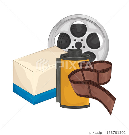 Illustration of film roll 128701302