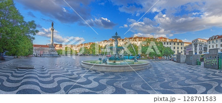 Panorama of Rossio Square Lisbon Portugal 128701583