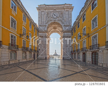 Rua Augusta Arch and Praca do Comercio Lisbon Rua Augusta Arch and Praca do Comercio Lisbon 128701601
