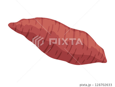 Sweet potato batata. Vegatable ingidient for healthy food. Organic vegetable root, healthy vegan or nutrition carbohydrate. Vector illustration in cartoon flat style. Isolated on white background Sweet potato batata. Vegatable ingidient for healthy food. Organic vegetable root, healthy vegan or nutrition carbohydrate. Vector illustration in cartoon flat style. Isolated on white background 128702633