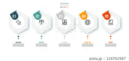 Infographic template business concept with step. 128702987
