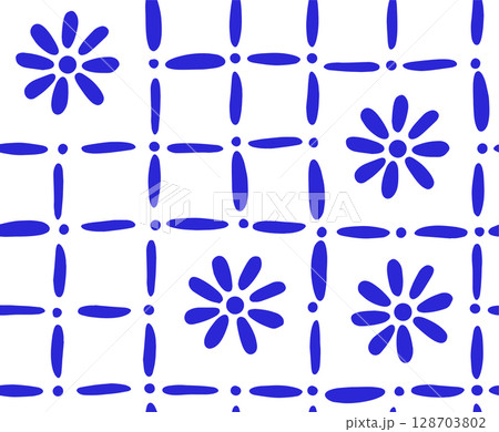 vector abstract checkered pattern. blue dots and stripes 128703802