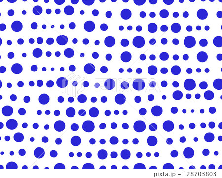 Vector abstract dotted pattern. Blue dots in a line. 128703803