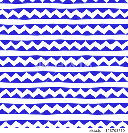 Vector seamless pattern with triangles and stripes. Blue abstract design. Vector seamless pattern with triangles and stripes. Blue abstract design. 128703810