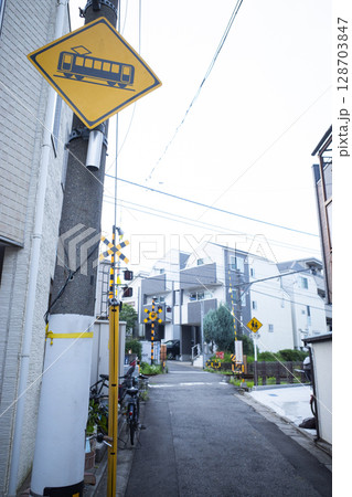 都電サクラトラムの踏切 128703847