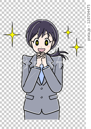 西裝革履、眼神充滿期待的OL（上半身） 128704475