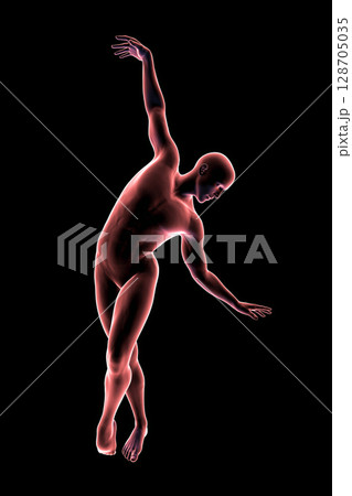Anatomy of dancing and ballet, 3D illustration 128705035
