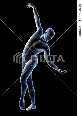Anatomy of dancing and ballet, 3D illustration 128705036