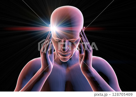 Headache, 3D illustration Headache, 3D illustration 128705409