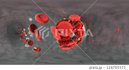 Blood clot, 360 degree panorama view 128705571