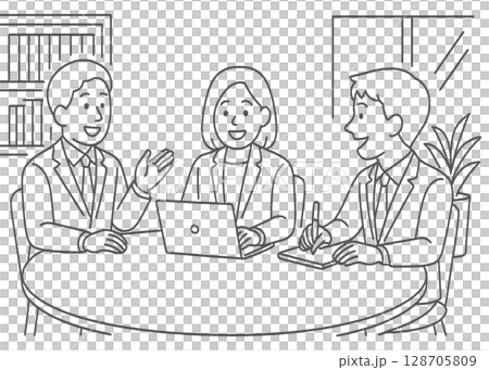 團隊討論的插圖 128705809