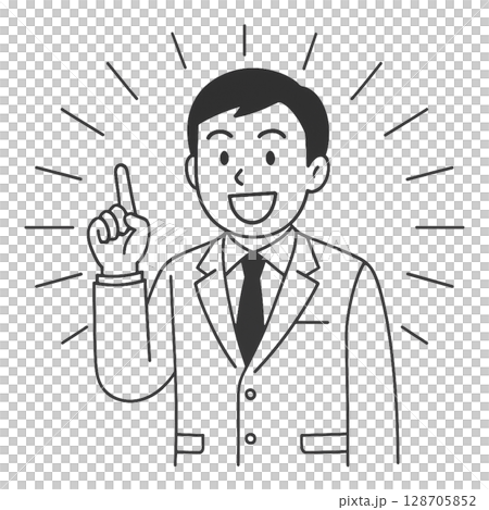 一名男子強調解釋的插圖 128705852