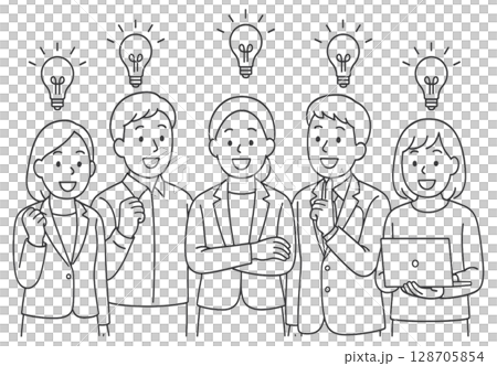 一支充滿靈感的團隊的插圖 128705854