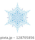 白背景の雪の結晶のアイコン　イラスト 02 128705856
