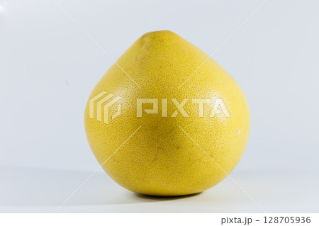 Pomelo fruit isolated on white background, tropical exotic citrus fruit 128705936