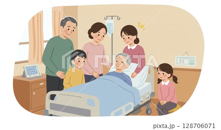 大切な人へ寄り添う！病院での温かいお見舞い風景 128706071