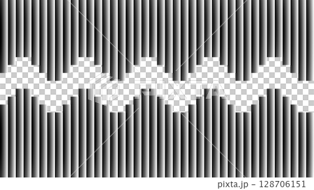 一種紋理材質，可用來表現具有多層折射的玻璃。黑白漸層。波浪形的中央窗口。 128706151