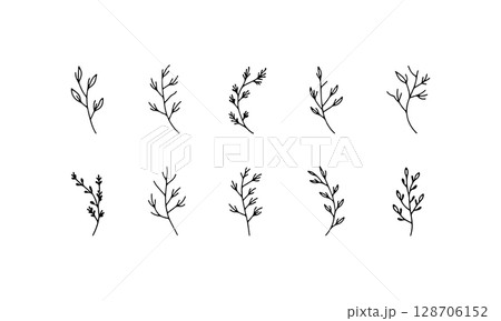 Botanical Elements for Branding. A curated set of minimalist plant illustrations designed for logos, packaging, and identity systems. Botanical Elements for Branding. A curated set of minimalist plant illustrations designed for logos, packaging, and identity systems. 128706152