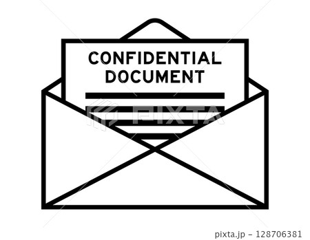 Envelope and letter sign with word confidential document as the headline Envelope and letter sign with word confidential document as the headline 128706381