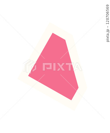 Bold abstract triangle sticker. Modern geometric icon in flat style. A vibrant shape element, this brutalist figure fits well in contemporary art, retro design, or any trendy project. 128706569