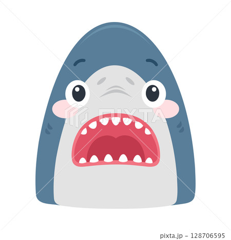 Shark with Open Mouth Cartoon 128706595