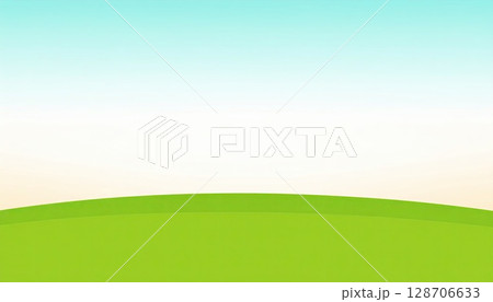 《AI画像》夕暮れの空と緑の丘 128706633