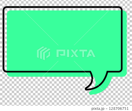 線條錯置的簡單對話泡泡 - 長方形 128706751