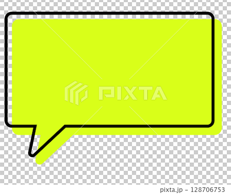 線條錯置的簡單對話泡泡 - 長方形 128706753