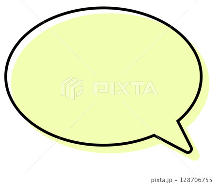 シンプルな線がずれた吹き出し　丸形 128706755