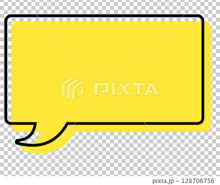 Simple speech bubble with misaligned lines - Rectangle Simple speech bubble with misaligned lines - Rectangle 128706756
