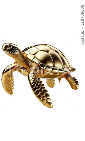 幸運を呼ぶ金亀 | 背景透過PNG | 300DPI 128706805