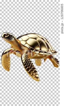幸運を呼ぶ金亀 | 背景透過PNG | 300DPI 128706805